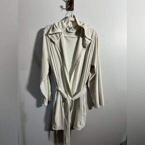 Better Living Robes Women’s XL Plush Ribbed Hooded Short Cream Robe | SKU 0321